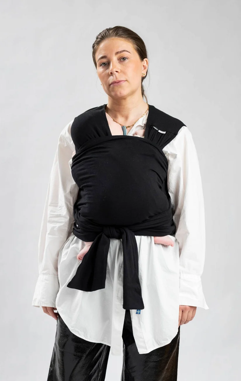 Charcoal Black Bärsjal/ Färdigknuten wrap  - Najell