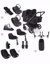 Bugaboo Donkey 6 Twin/ Tvilling Komplett Barnvagnspaket med Babyskydd & baser