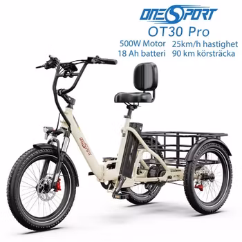 ONESPORT OT30 PRO – Trehjulig El-Cargo Cykel (Vårkampanj)