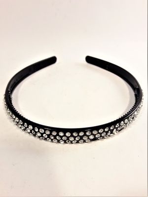 Diadem i svart med glittrig strass