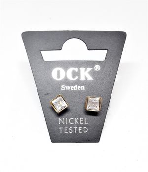 Fyrkantiga Örhängen med Guldfärgad Kant