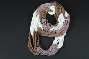 Scarf brun-vit-lila
