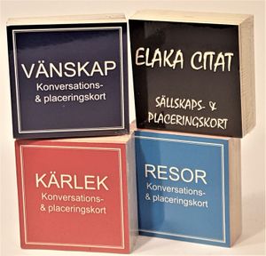 Sällskaps- och placeringskort, 4 varianter