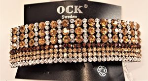 Hårspänne strass brun ton