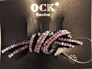 Hårspänne strass rosett lila ton