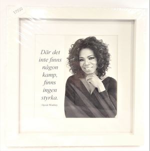 Tavla i ram med citat av Oprah Winfrey