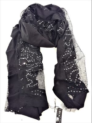 Svart Scarf med Glittrande Paljetter
