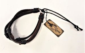 Justerbart Armband med Läderremmar Svart