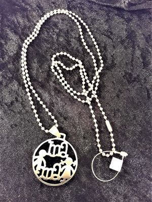 Halsband med Mama och Barn Motiv Silverfärg
