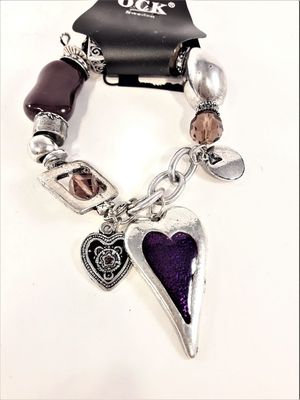 Armband med Hjärta Lila