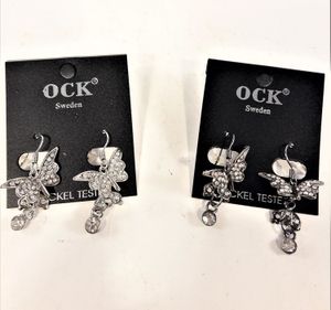 Örhänge med änglar i strass mm, 2 varianter