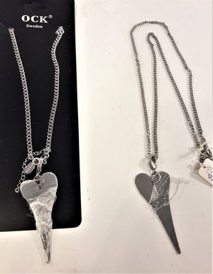 Halsband hjärta i silverfärg 2 varianter