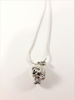 Halsband med glittrande dödskalle, silverfärgad