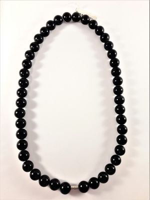 Halsband med kulor i svart