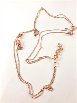 Dubbelt halsband i kopparfärg ca 80 cm