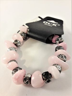 Armband med stenar i rosa och silver