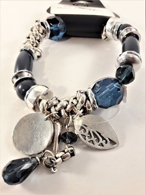 Armband med fina detaljer Blå och Silverfärg