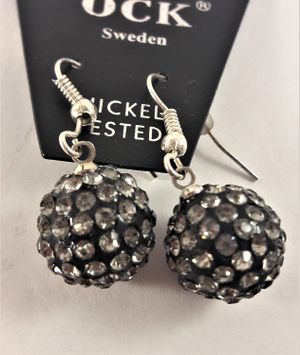 Örhängen med Gnistrande Boll Grå