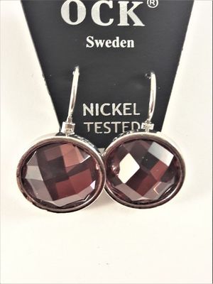 Örhängen med Facett Silverfärg och Lila