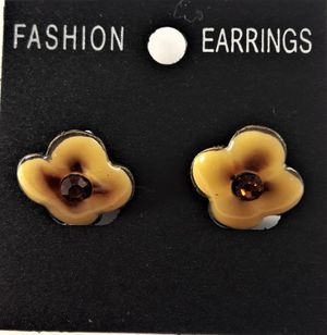 Emaljerade Örhängen i Form av Blomma Gul