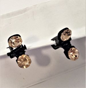 Små hårklämmor med glittrande gul sten, 2 st