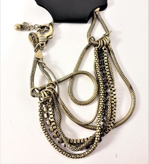 Flerradigt Armband med Olika Kedjor Guldfärg