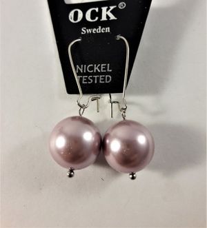 Örhängen med Pärla Lila ca 13 mm