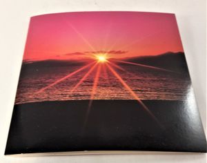 Fyrkantigt grattiskort med solnedgångsmotiv, utan text