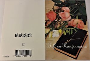 Grattiskort "Till Konfirmanden", motiv med bibel, dubbelt, litet