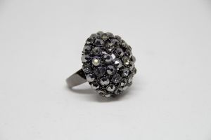 Ring grå/silvrig, glittrig