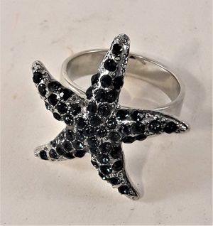 Snygg ring med gnistrande blå sjöstjärna, 18 mm