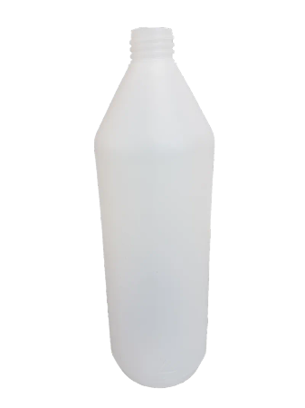 1 liters flaske HDPE med 28 mm barnesikker kork