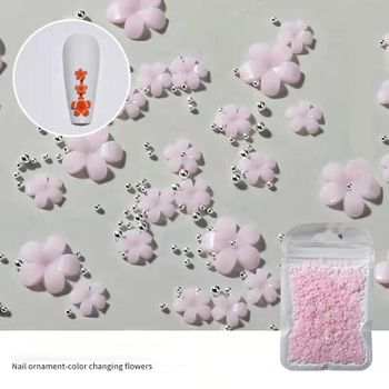 Pink 3D flowers nailart 500 pcs