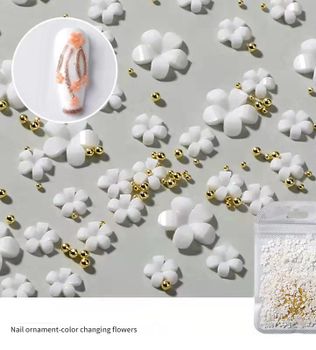 White 3D flowers nailart 500pcs