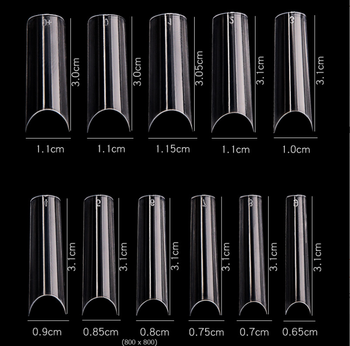 Transparanta  xl square nagel tippar  500 styck  i 10 storlekar