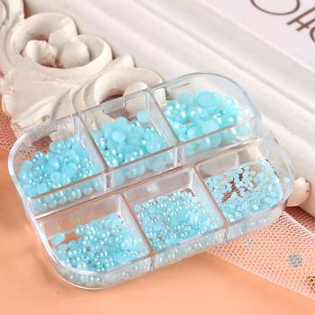 Blue pearls for nailart 6 sizes