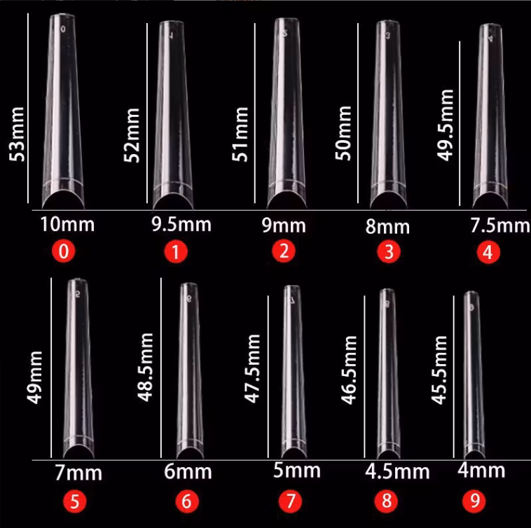 Clear max coffin nail tips 500pcs 10 sizes