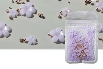 Pastel purple 3D flowers nailart 500pcs