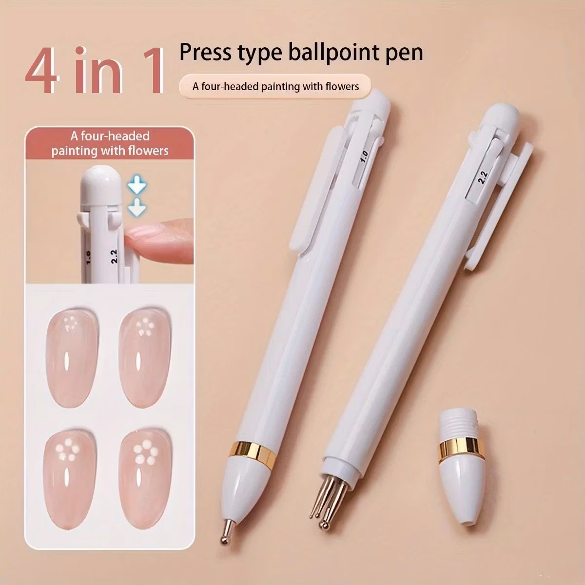 Ball point pen white 5 sizes