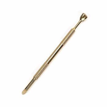 Cuticle pusher stainless tool gold