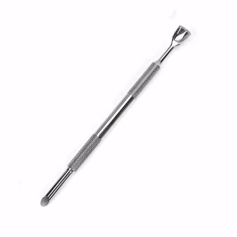 Cuticle pusher stainless tool silver