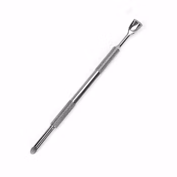 Cuticle pusher stainless tool silver