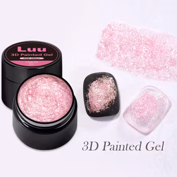 3D paint gel pink glitter