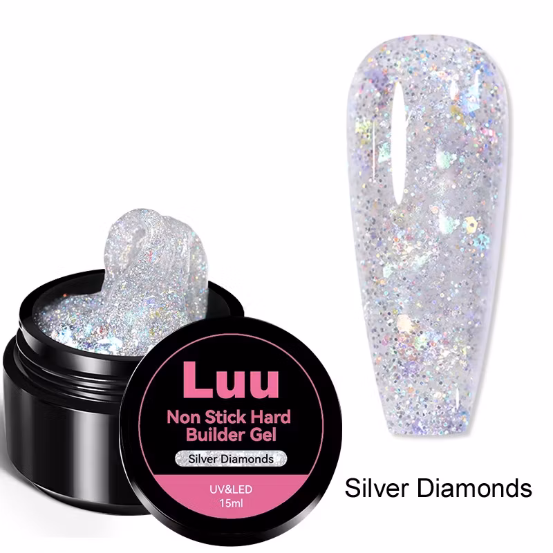 Hard builder gel non sticky Silver Diamonds 15g