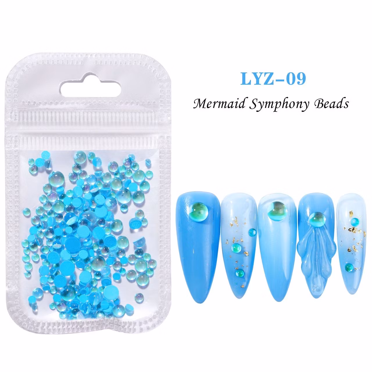 Blue water mermaid bubbel beads 300pcs