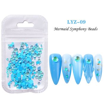 Blue water mermaid bubbel beads 300pcs