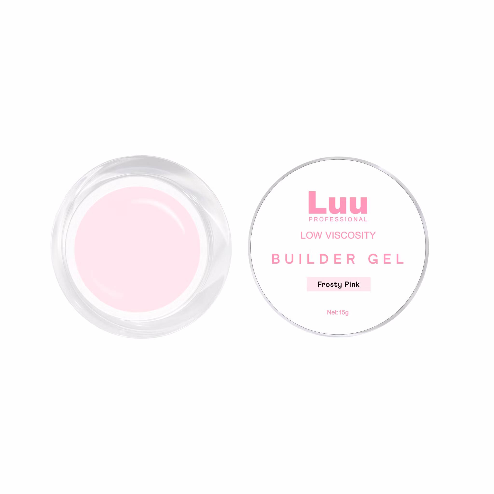 Gel builder Frosty pink low viscosity 15g