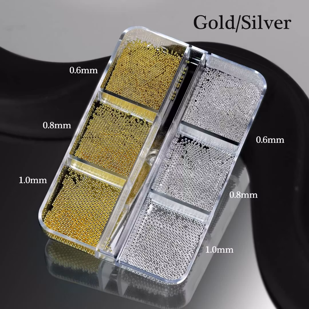 Caviar beads gold and silver