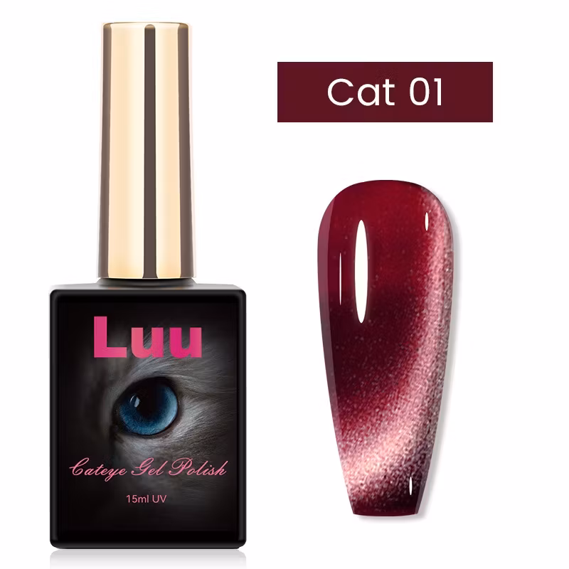 Cate eye gelcolor Winered glas Cat 01