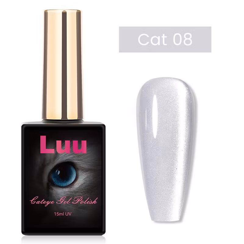 Cate eye gelcolor Silver glas Cat 08